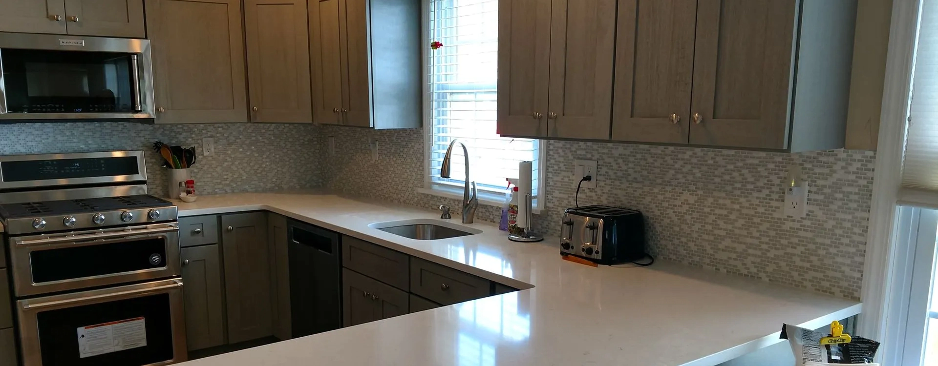 a recently finished modern minimalist kitchen